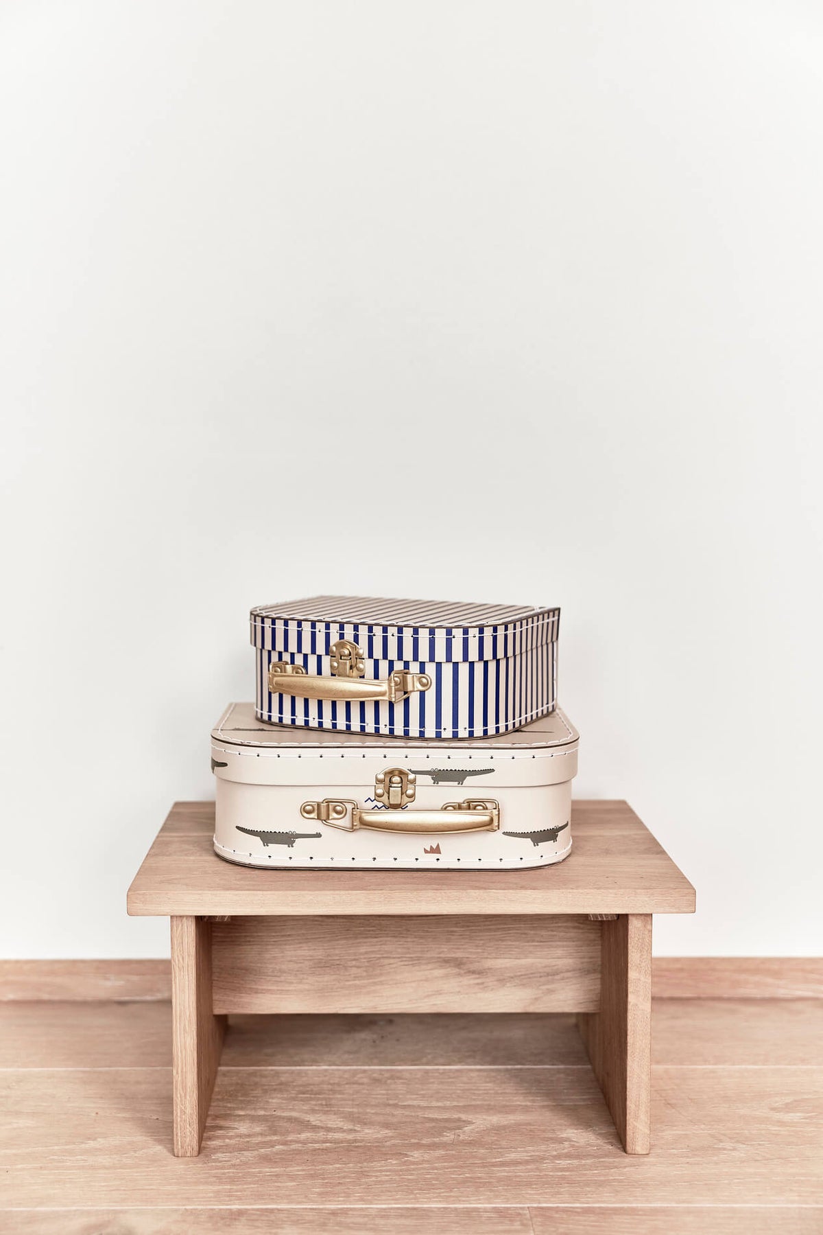 OYOY Mini Koffertjes Crocodile & Stripe – Set van 2