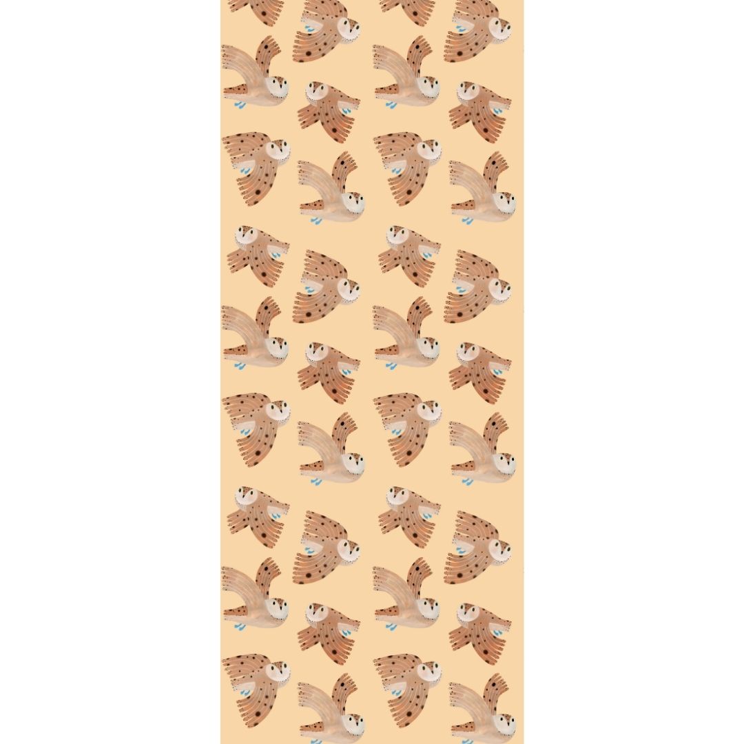 Kinderbehang Meet me at the Wall - Owl - Creme - Aniek Bartels