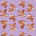 Kinderbehang Meet me at the Wall - Owl - Lilac - Aniek Bartels
