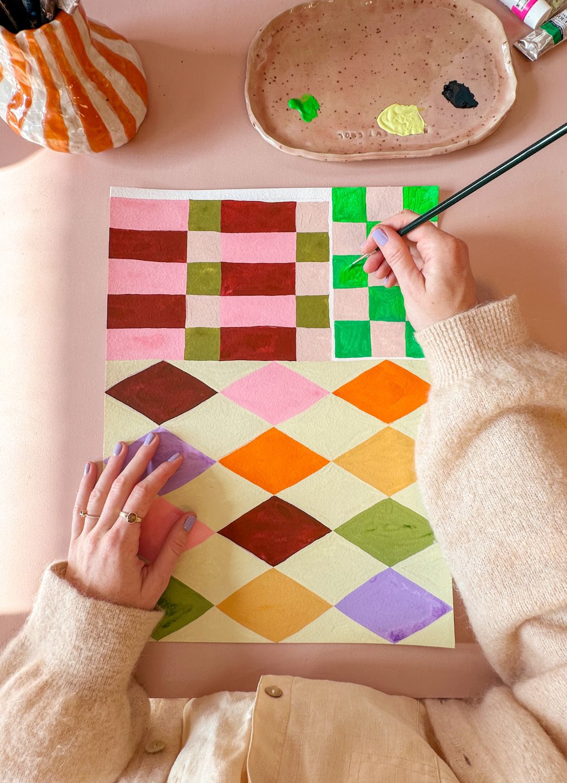Behangstaal Meet me at the Wall - Harlequin multicolor - Aniek Bartels