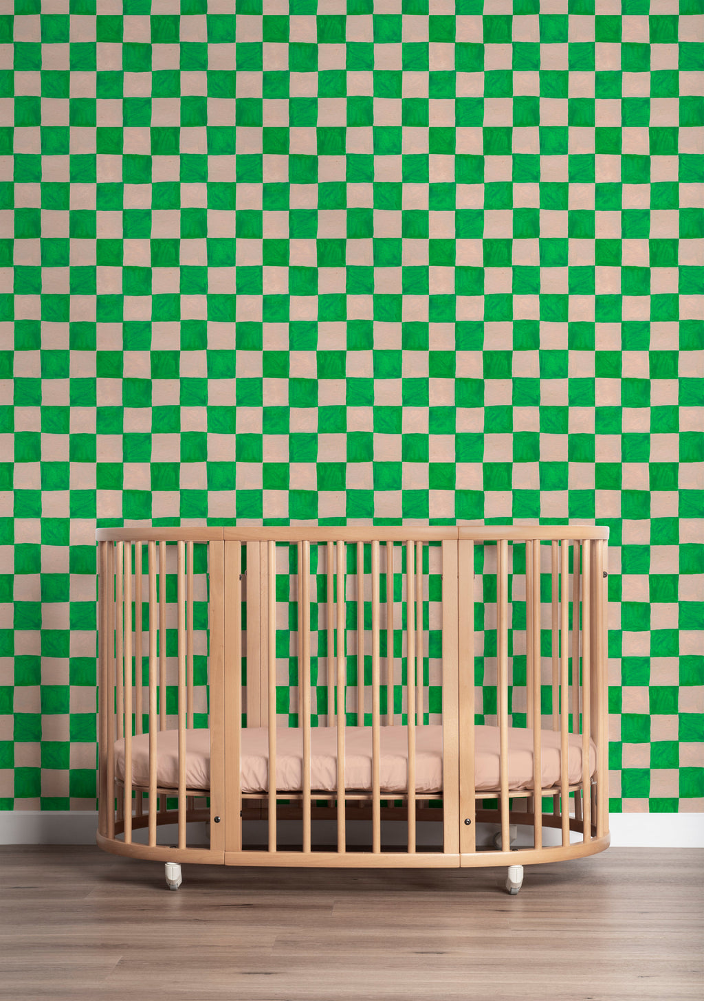 Kinderbehang Meet me at the Wall - Square blocks green - Aniek Bartels