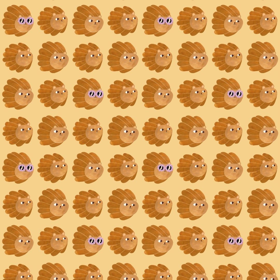 Behangstaal Meet me at the Wall - Lion head - Butter Yellow - Aniek Bartels