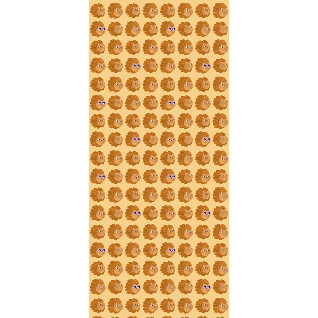 Behangstaal Meet me at the Wall - Lion head - Butter Yellow - Aniek Bartels
