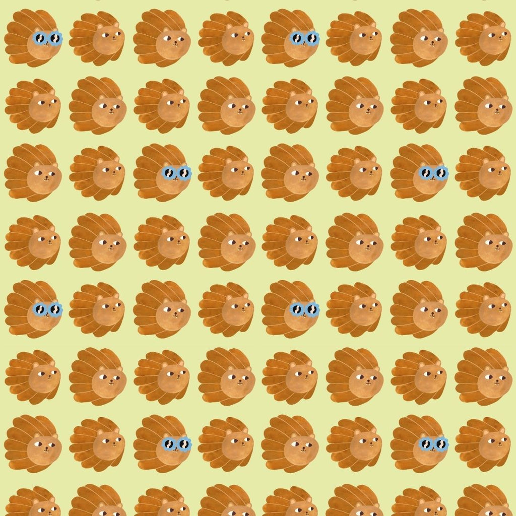Kinderbehang Meet me at the Wall - Lion head - Matcha - Aniek Bartels