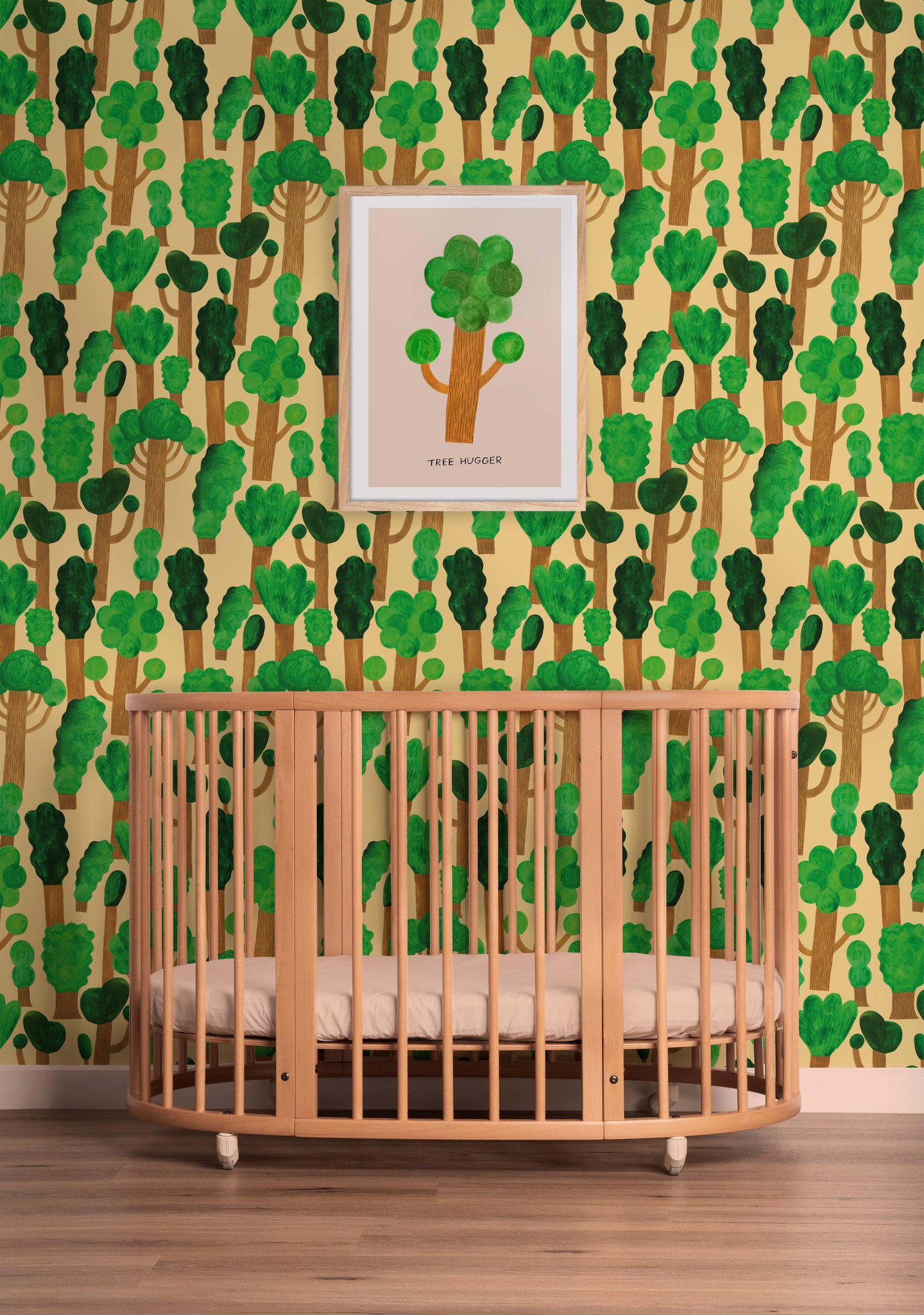 Behangstaal Meet me at the Wall - Trees - Butter Yellow - Aniek Bartels