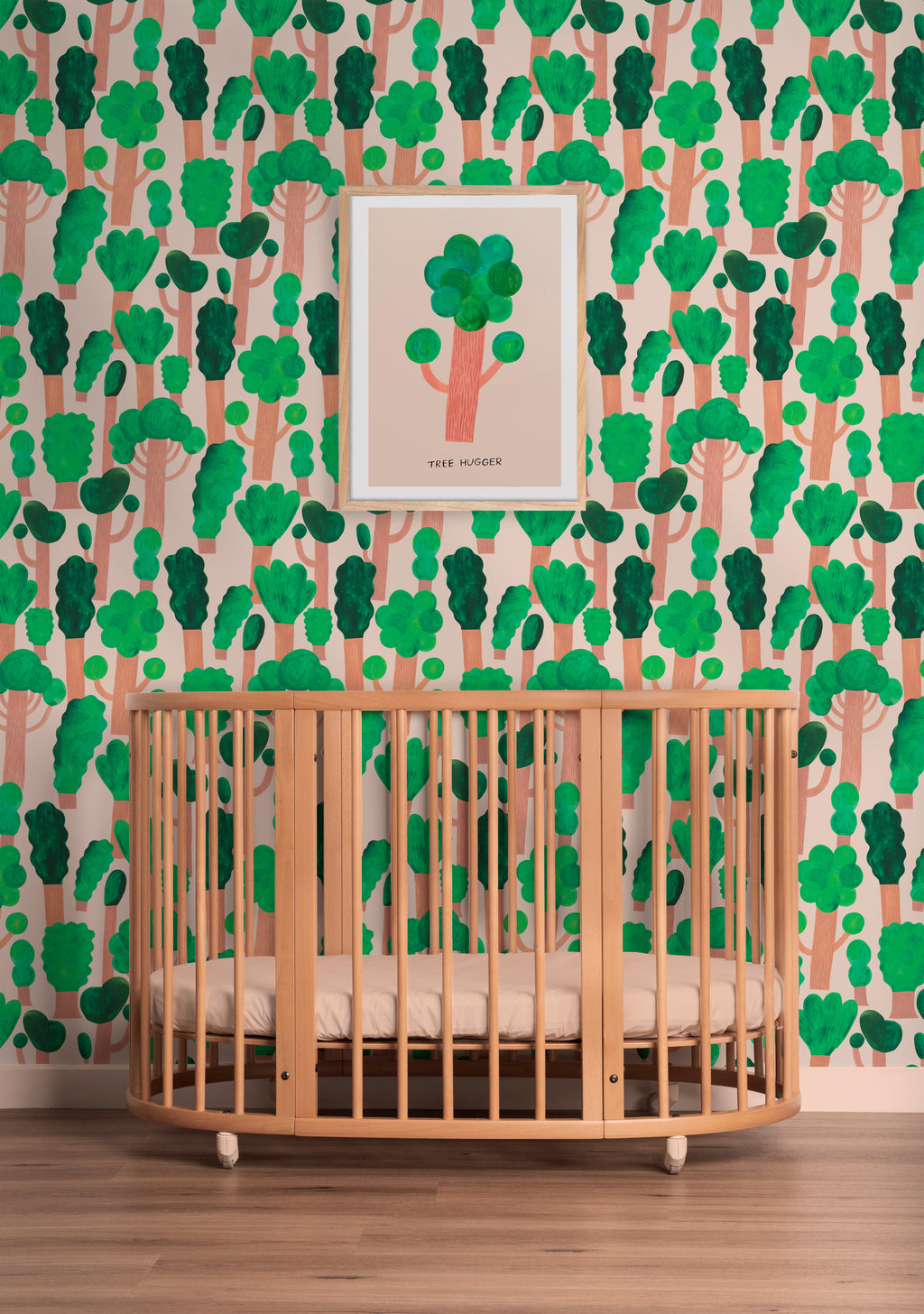 Kinderbehang Meet me at the Wall - Trees - Pale pink - Aniek Bartels