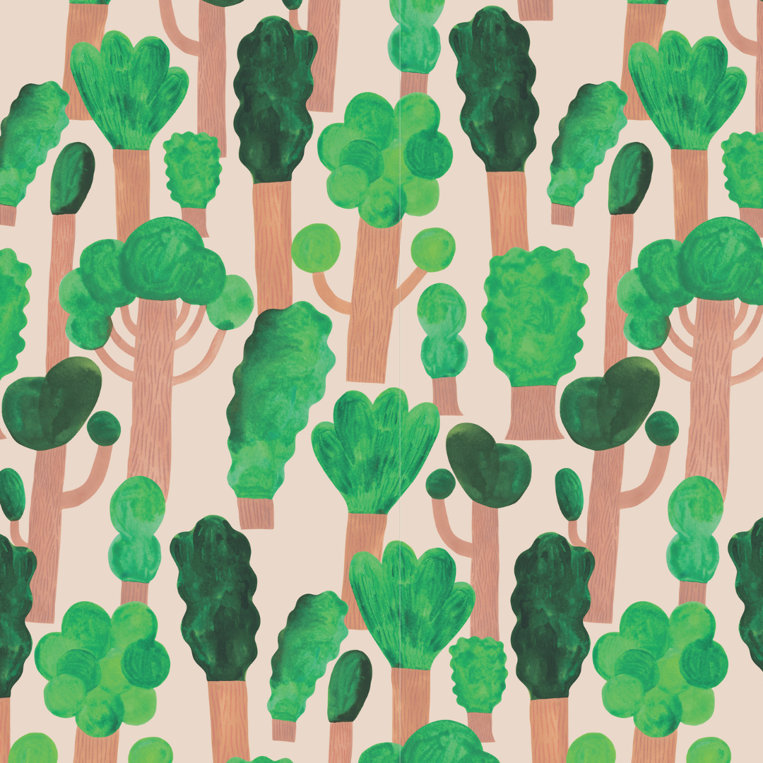 Kinderbehang Meet me at the Wall - Trees - Pale pink - Aniek Bartels
