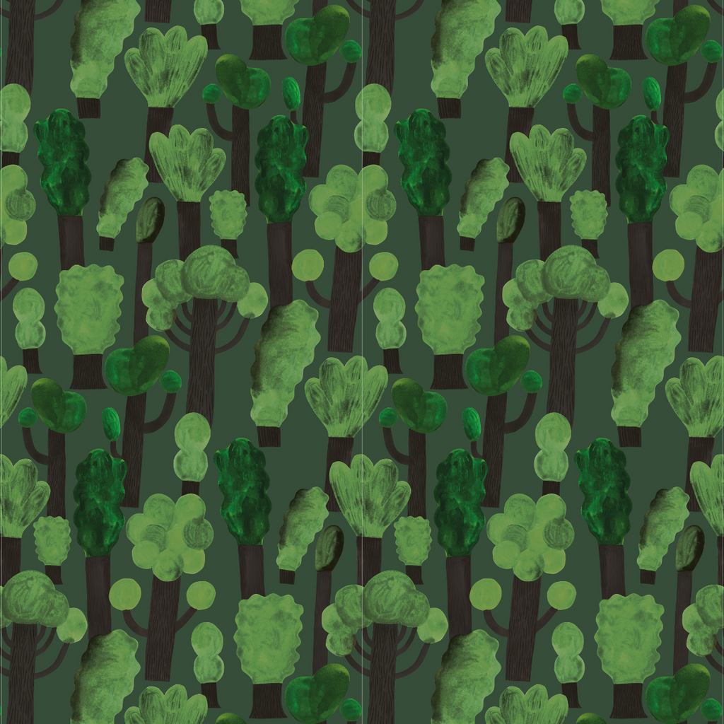 Behangstaal Meet me at the Wall - Trees - Dark - Aniek Bartels