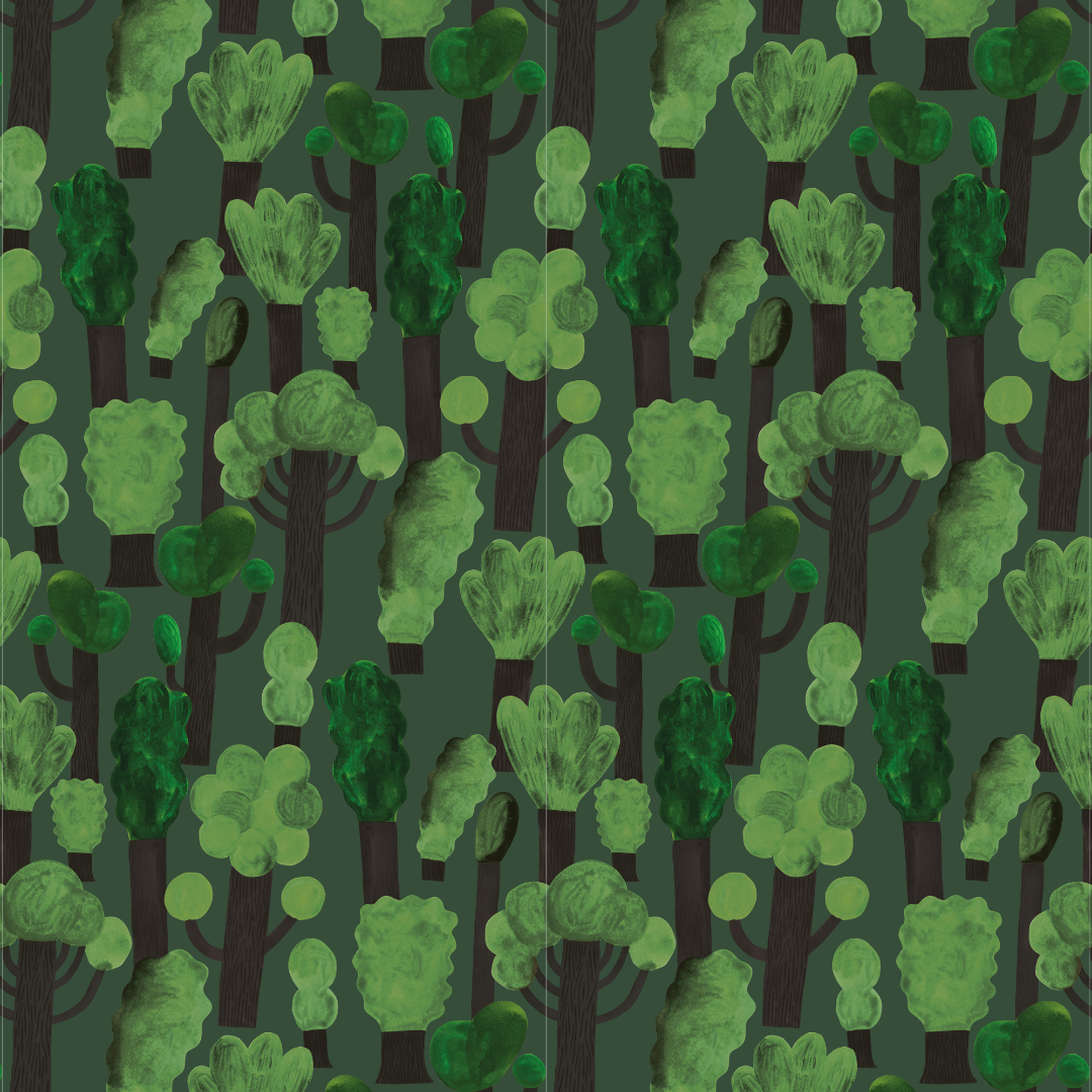 Kinderbehang Meet me at the Wall - Trees - Dark - Aniek Bartels