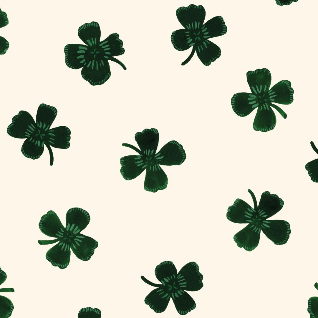 Behangstaal Meet me at the Wall - Lucky Clover - Green - Joëlle Wehkamp