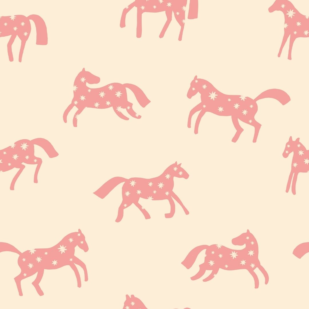 Behangstaal Meet me at the Wall - Magic Horses - Creme - Joëlle Wehkamp