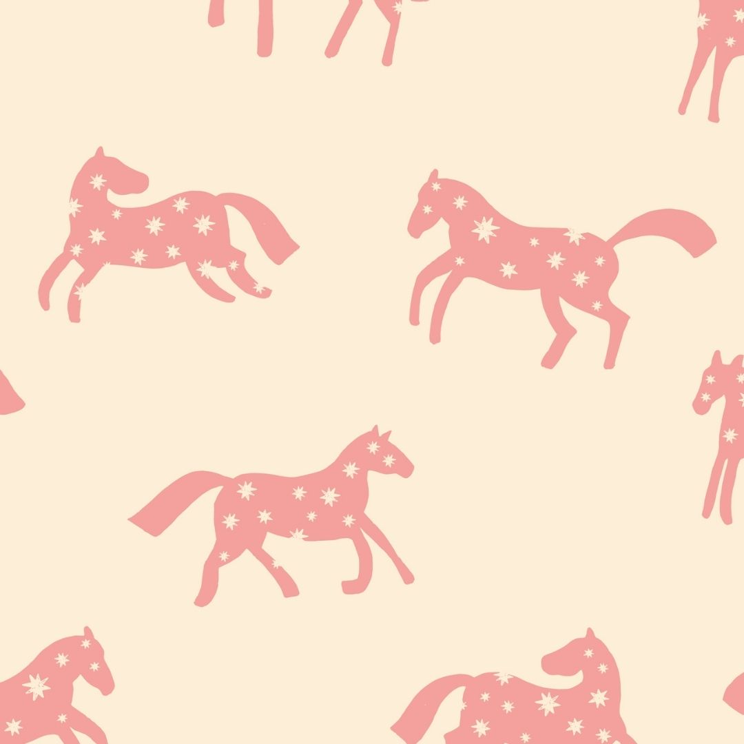 Behangstaal Meet me at the Wall - Magic Horses - Creme - Joëlle Wehkamp