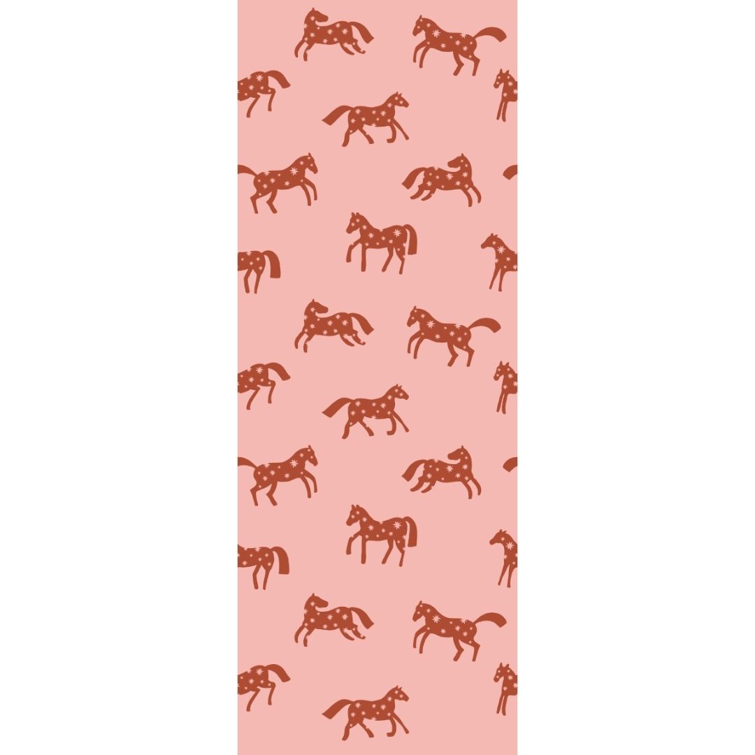 Behangstaal Meet me at the Wall - Magic Horses - Pink - Joëlle Wehkamp