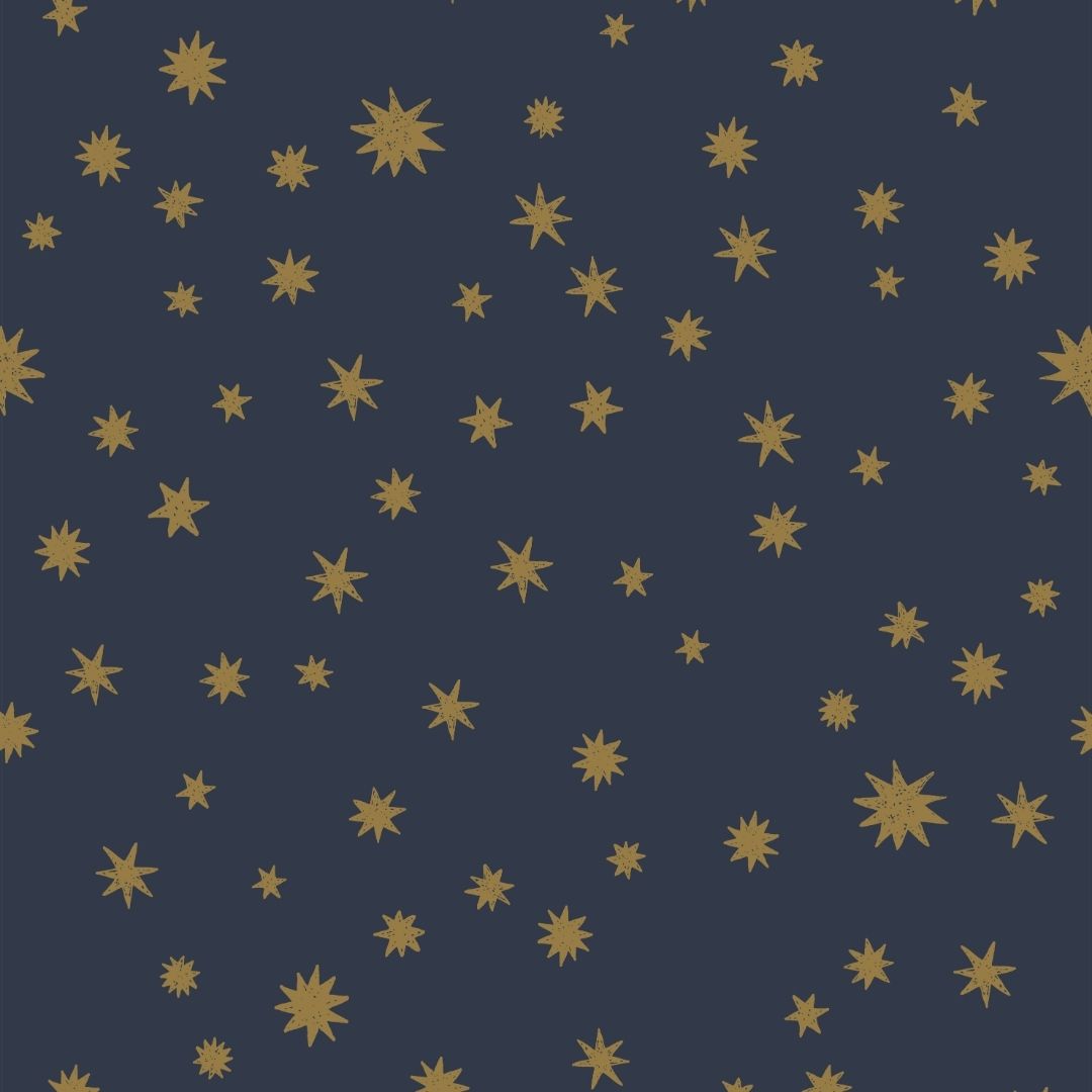 Behangstaal Meet me at the Wall - Starry Night - Blue - Joëlle Wehkamp