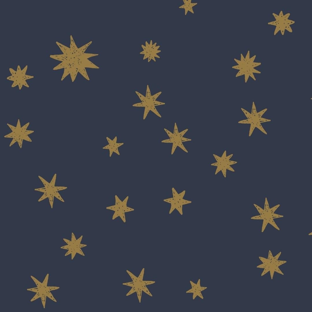 Behangstaal Meet me at the Wall - Starry Night - Blue - Joëlle Wehkamp
