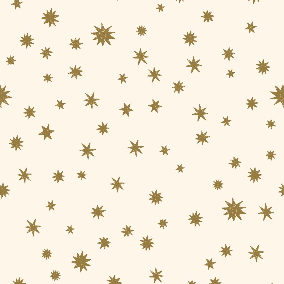 Behangstaal Meet me at the Wall - Starry Night - Creme & Kaki - Joëlle Wehkamp