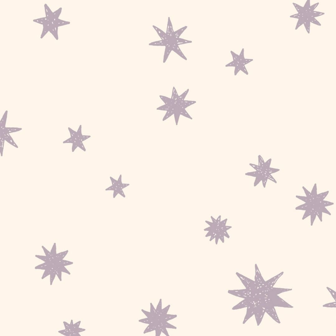 Behangstaal Meet me at the Wall - Starry Night - Creme & Lilac - Joëlle Wehkamp