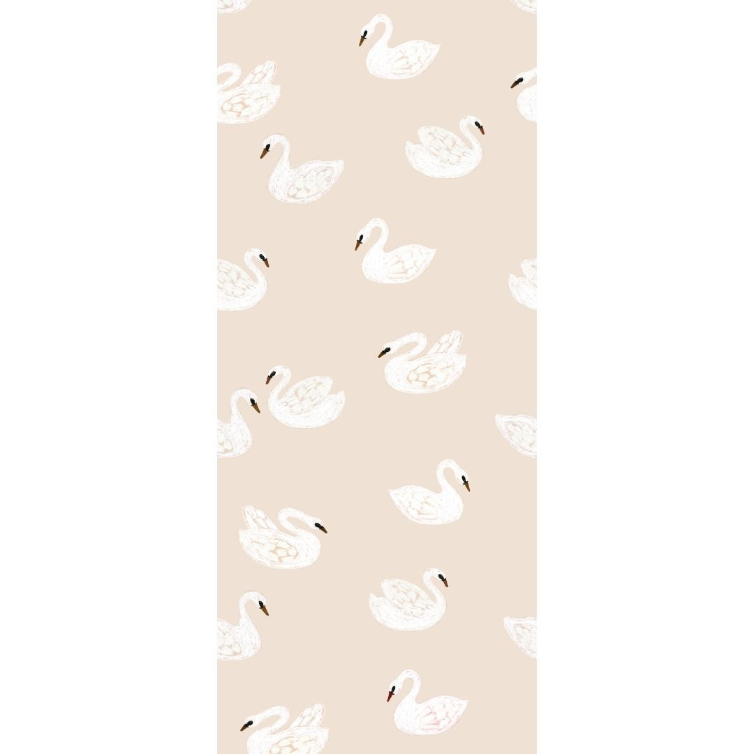 Behangstaal Meet me at the Wall - Swans - Beige - Joëlle Wehkamp