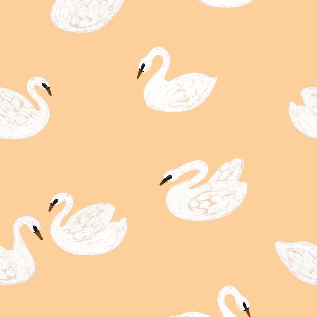 Kinderbehang Meet me at the Wall - Swans - Buttercup - Joëlle Wehkamp