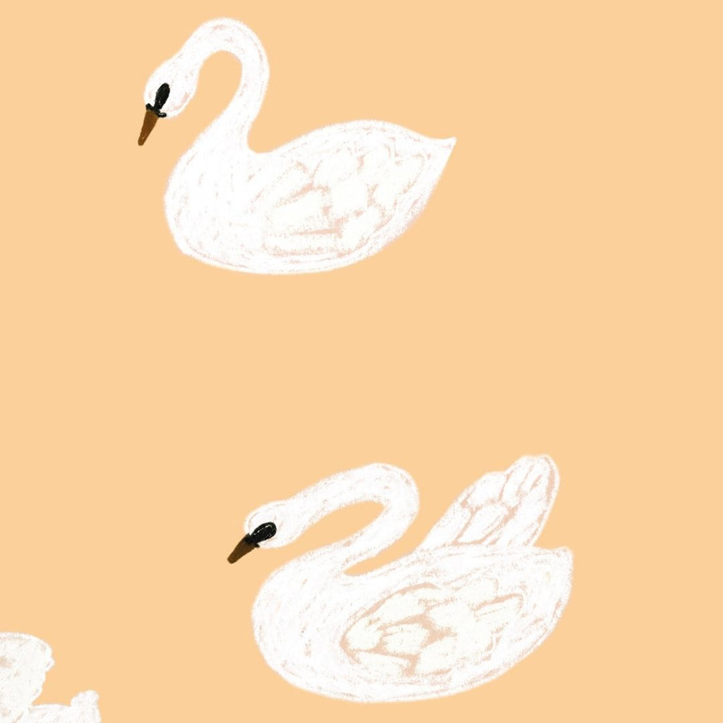 Kinderbehang Meet me at the Wall - Swans - Buttercup - Joëlle Wehkamp