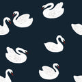 Kinderbehang Meet me at the Wall - Swans - Night blue - Joëlle Wehkamp