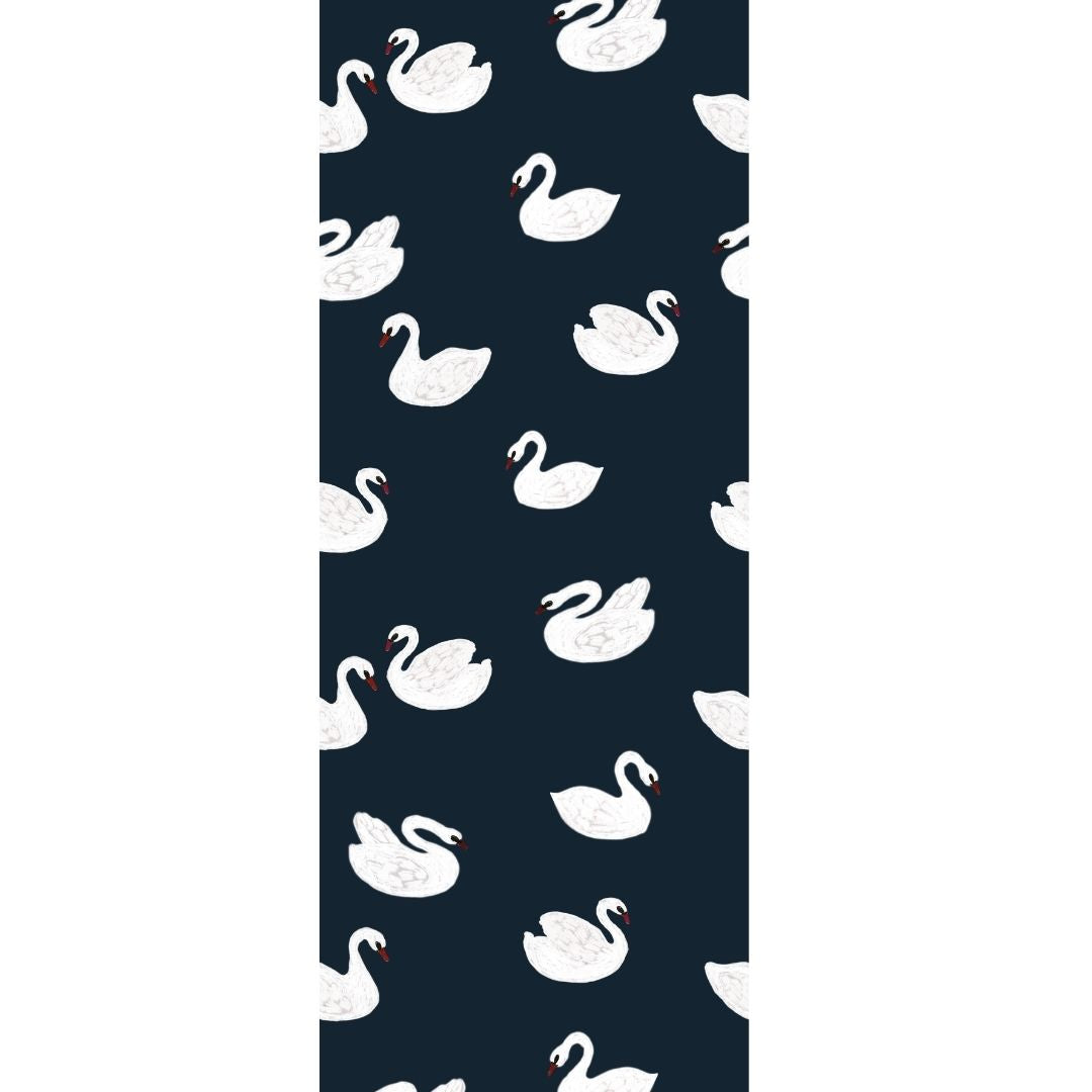 Kinderbehang Meet me at the Wall - Swans - Night blue - Joëlle Wehkamp