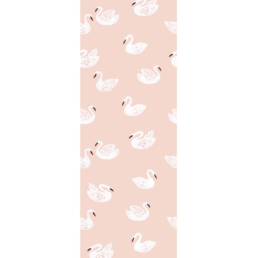 Kinderbehang Meet me at the Wall - Swans - Soft pink - Joëlle Wehkamp