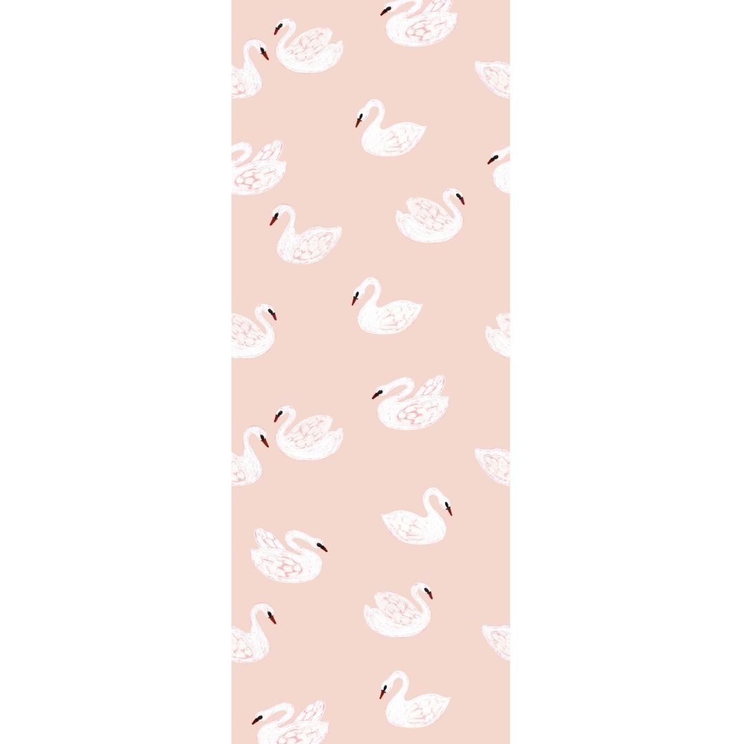 Kinderbehang Meet me at the Wall - Swans - Soft pink - Joëlle Wehkamp