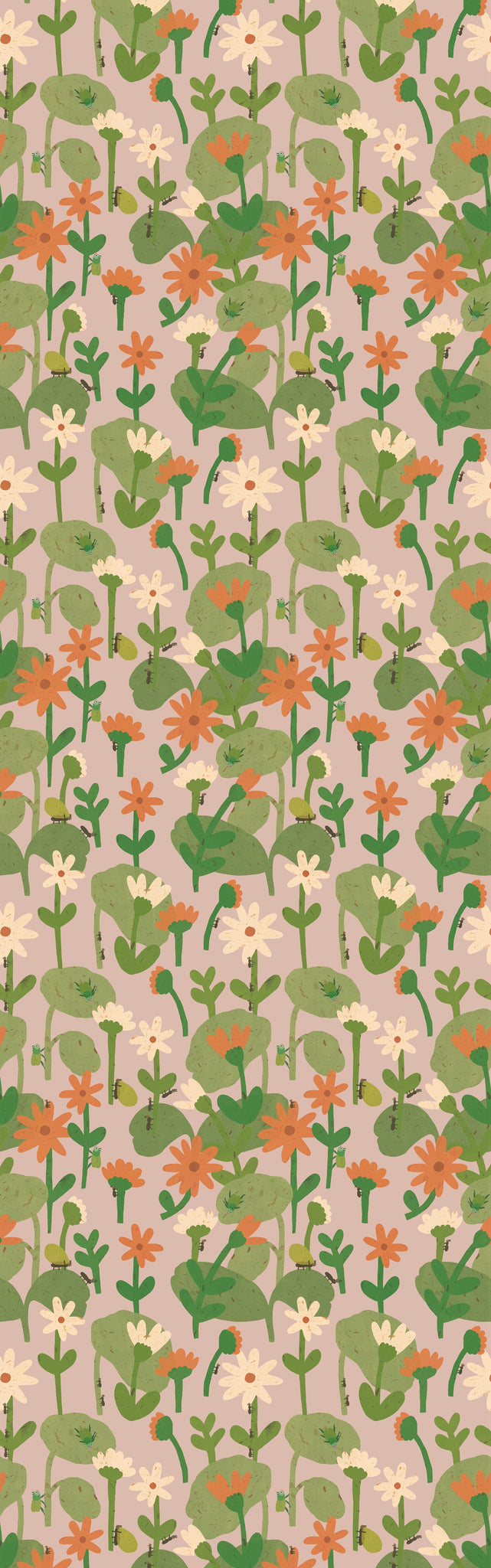 Blooming daisies –  Smokey pink Wallpaper by Lotte Dirks | Into the Flowerfields Collection