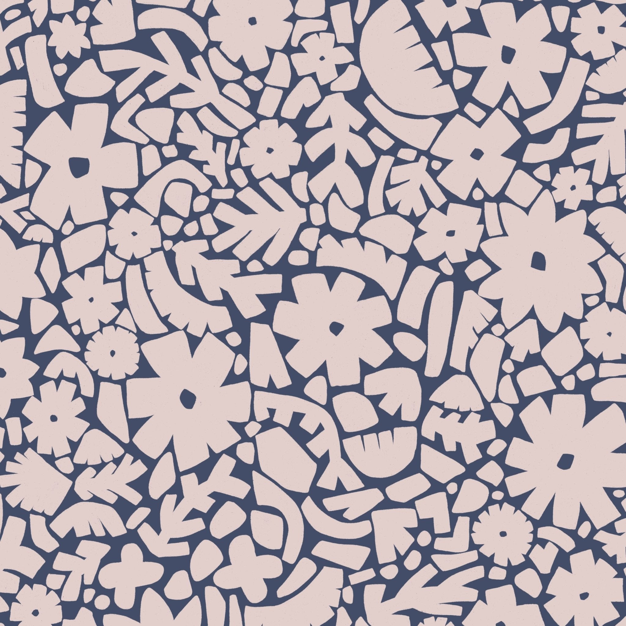 Behang Meet Me at the Wall -  Flowerfield Blue - Naturel Noord