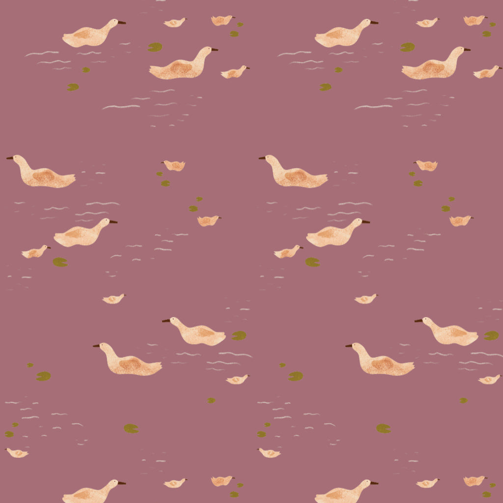 Behang Meet Me at the Wall - Ducks Mauve - Lotte Dirks
