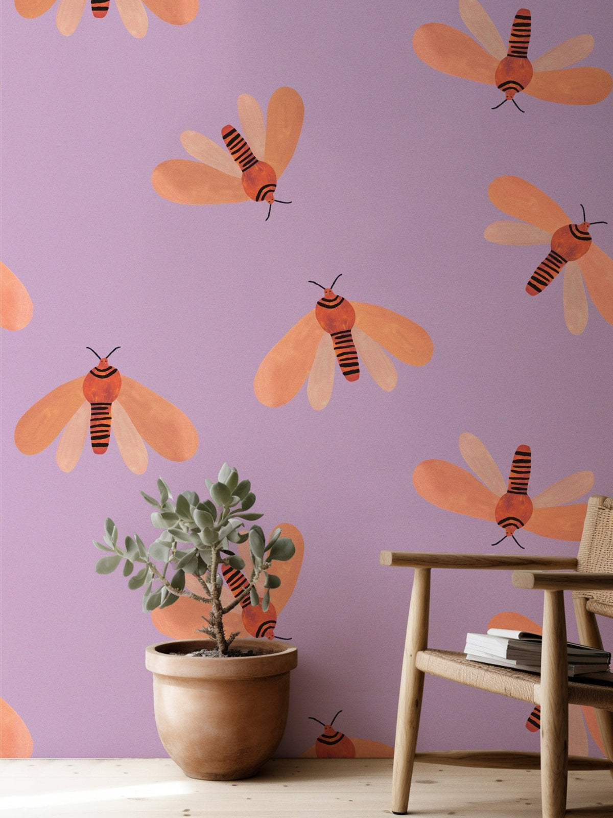 Behang Meet Me at the Wall - Moth Spring - Aniek Bartels