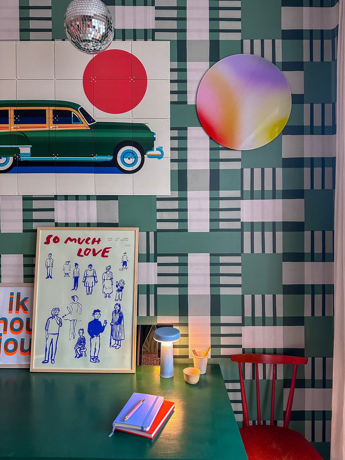 Behangstaal Meet me at the Wall -  Blocks Grean - Sabine van Vessem