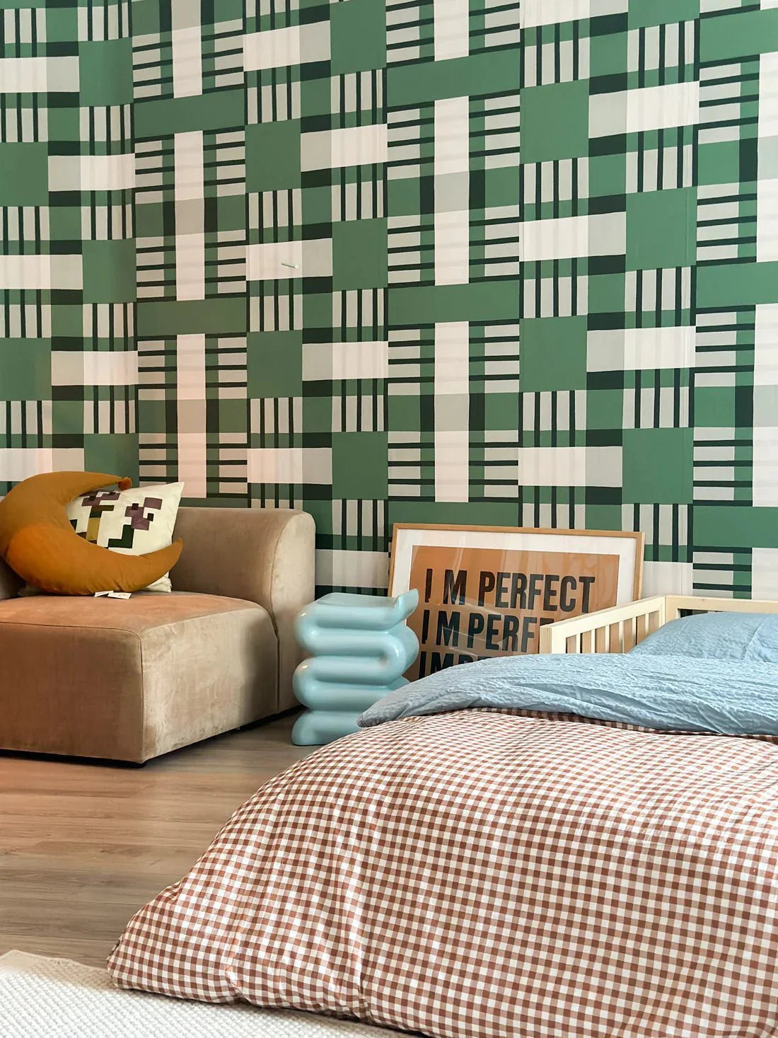 Behangstaal Meet me at the Wall -  Blocks Grean - Sabine van Vessem