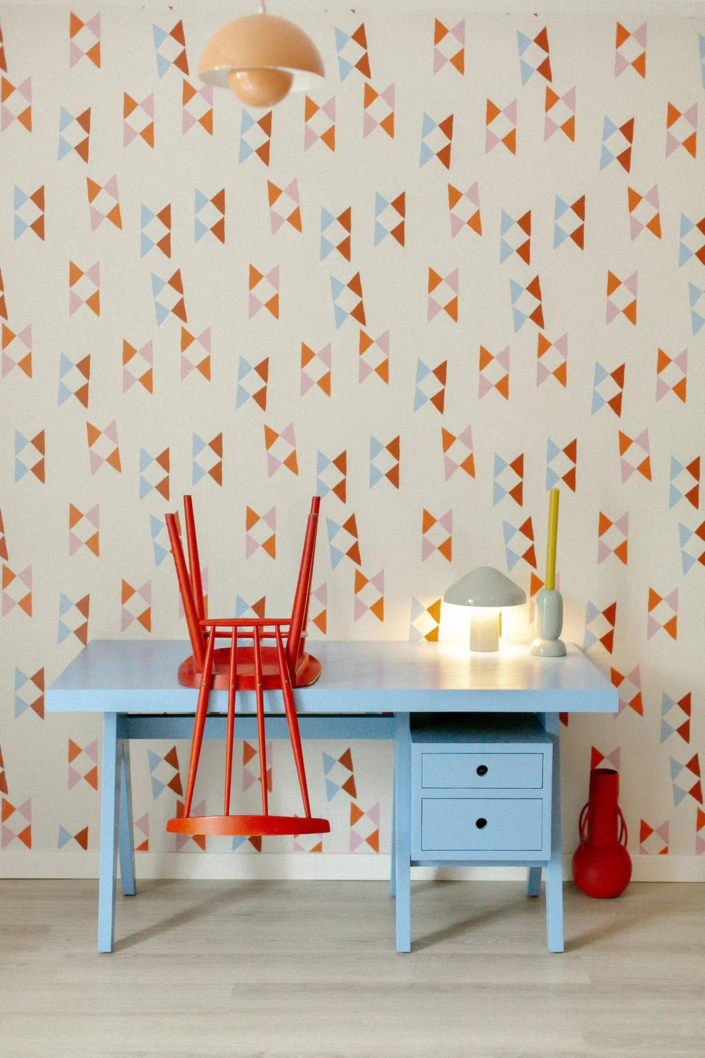 Behangstaal Meet Me at the Wall - Wow Bow Uni - Carolien Baudoin