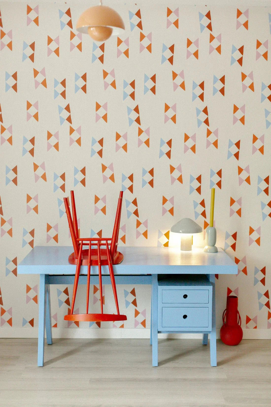 Behangstaal Meet Me at the Wall - Wow Bow Uni - Carolien Baudoin