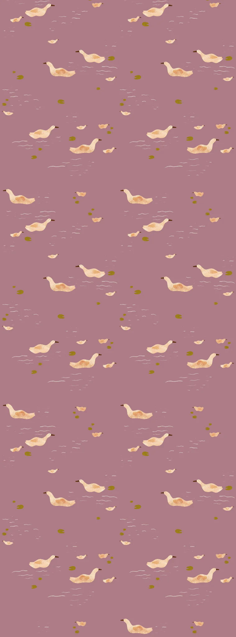 Behangstaal Meet Me at the Wall - Ducks Mauve - Lotte Dirks