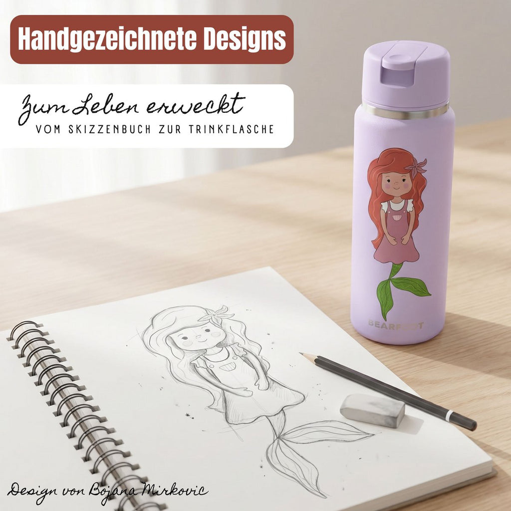 TINY Thermo kinderdrinkfles RVS - zeemeermin