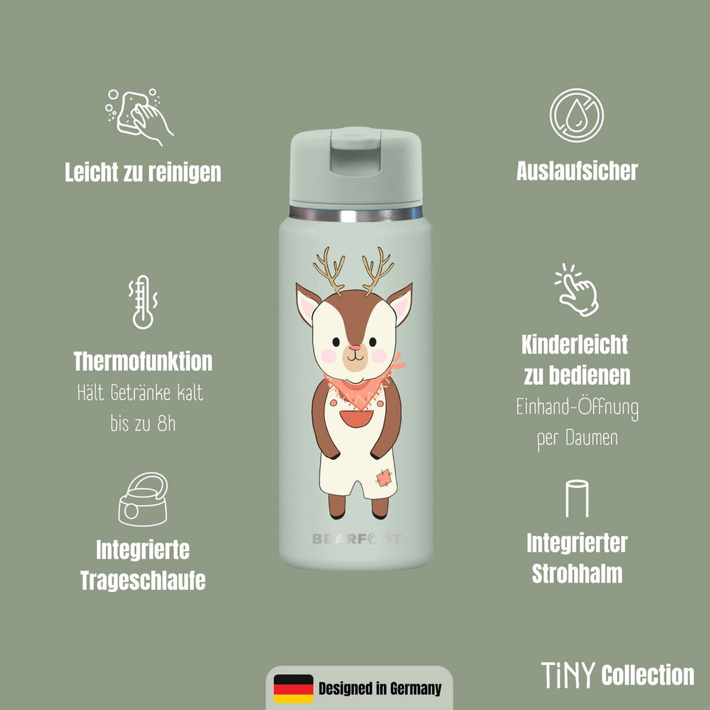 TINY Thermo Kinderdrinkfles RVS - Hert