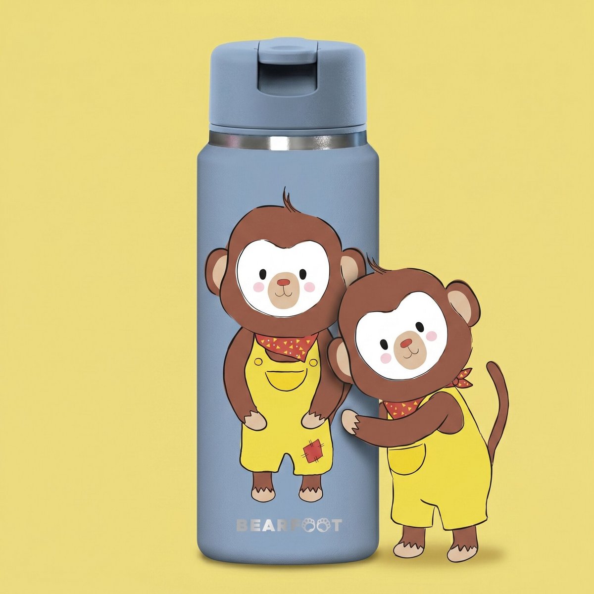 TINY Thermo kinderdrinkfles RVS - aap