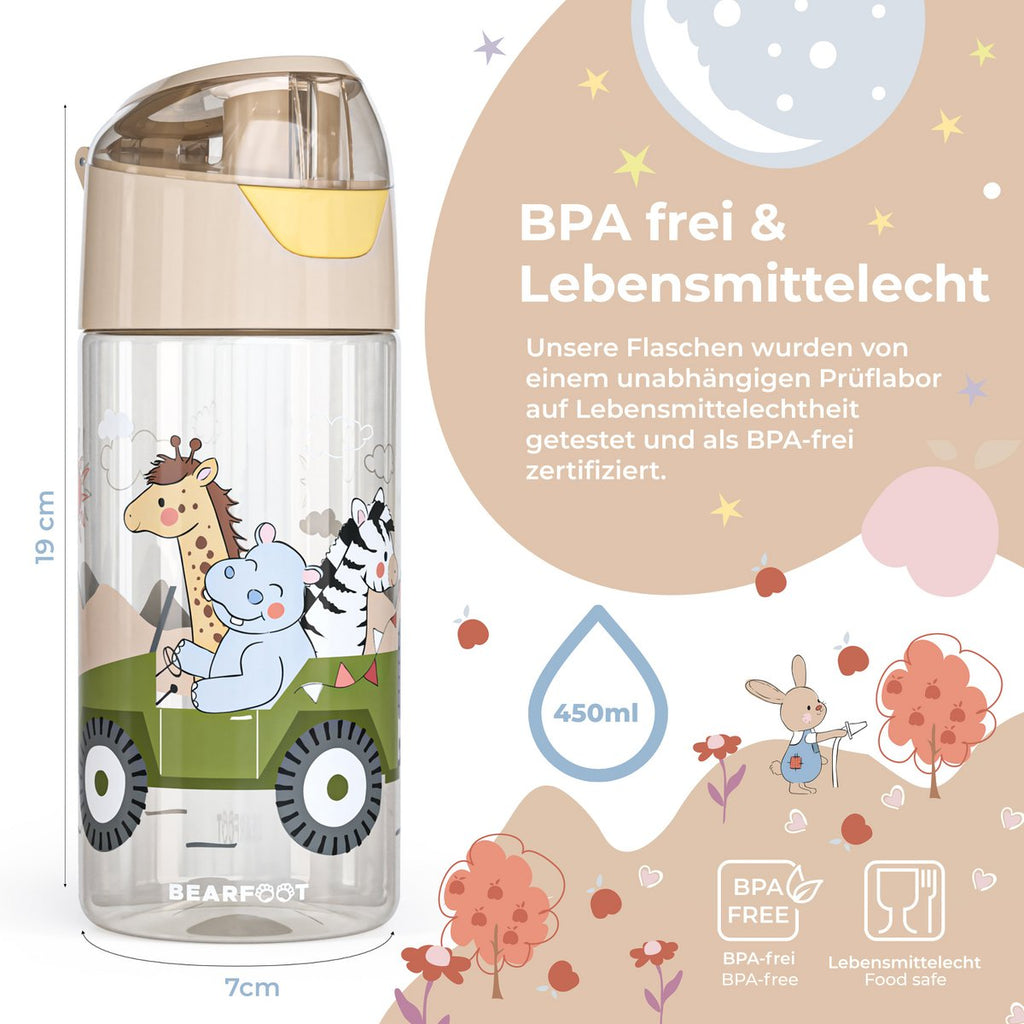Kinder lichtgewicht waterfles - Safari bruin