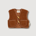Wollen sherpavest - Kastanje