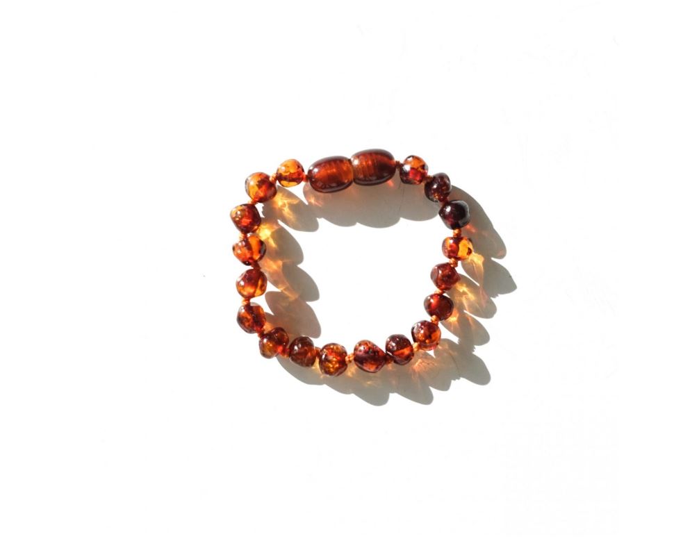 Barnsteen armband cognac