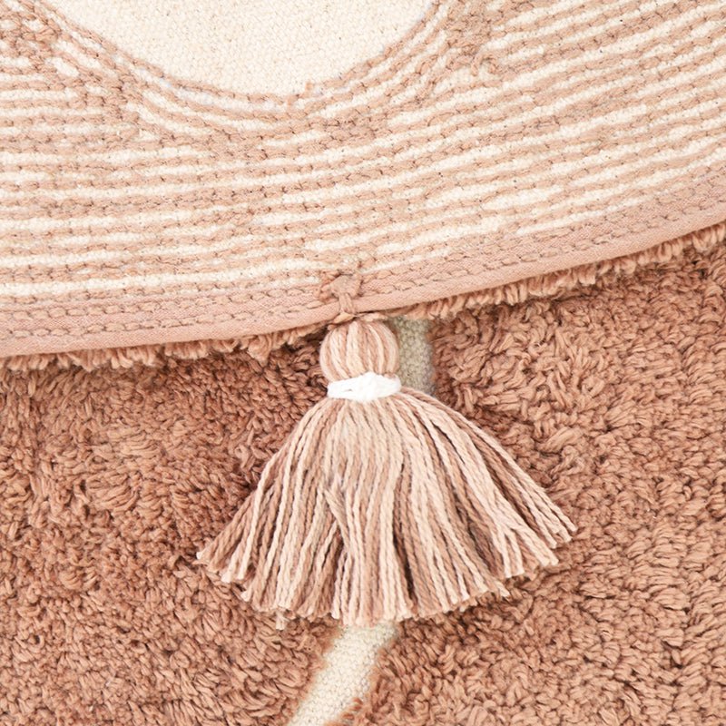 YVA bohemian kindertapijt met pompons