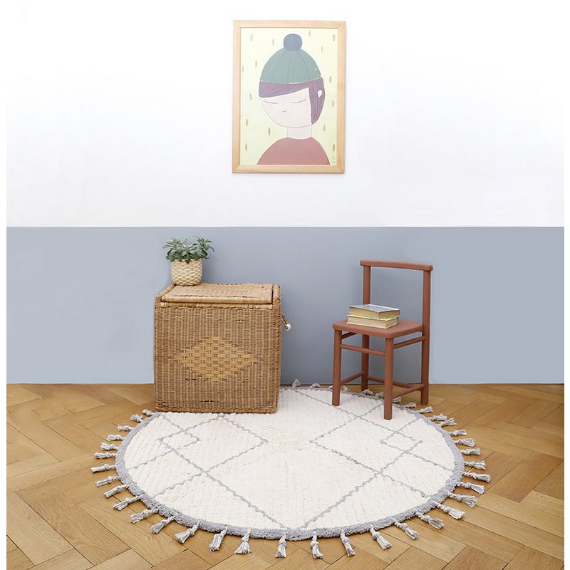 COME NATURAL GREY rond kindertapijt