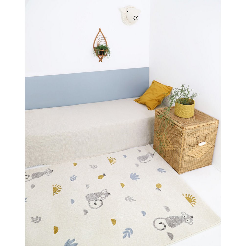 Little Monkeys kinderkamertapijt LITTLE WILD MONKEY HONEY M
