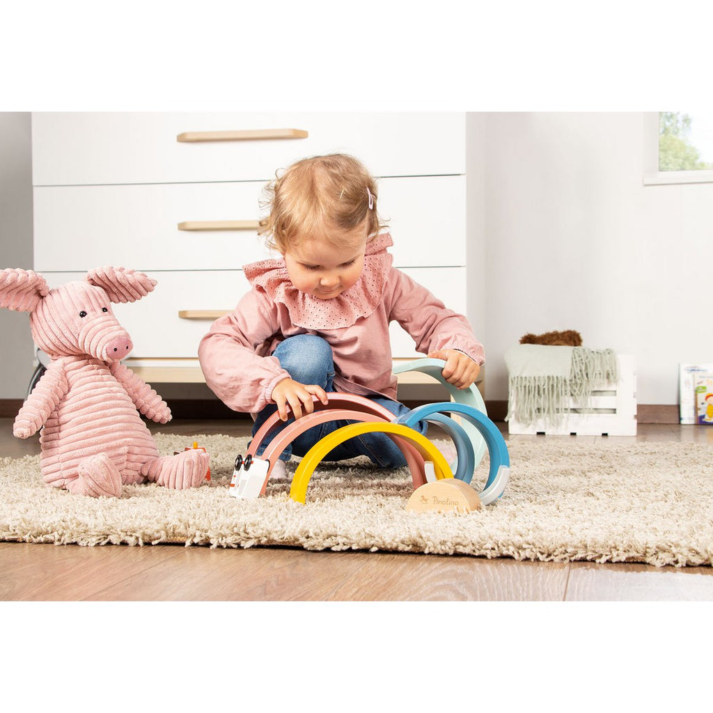 Houten stapel regenboog Ruby