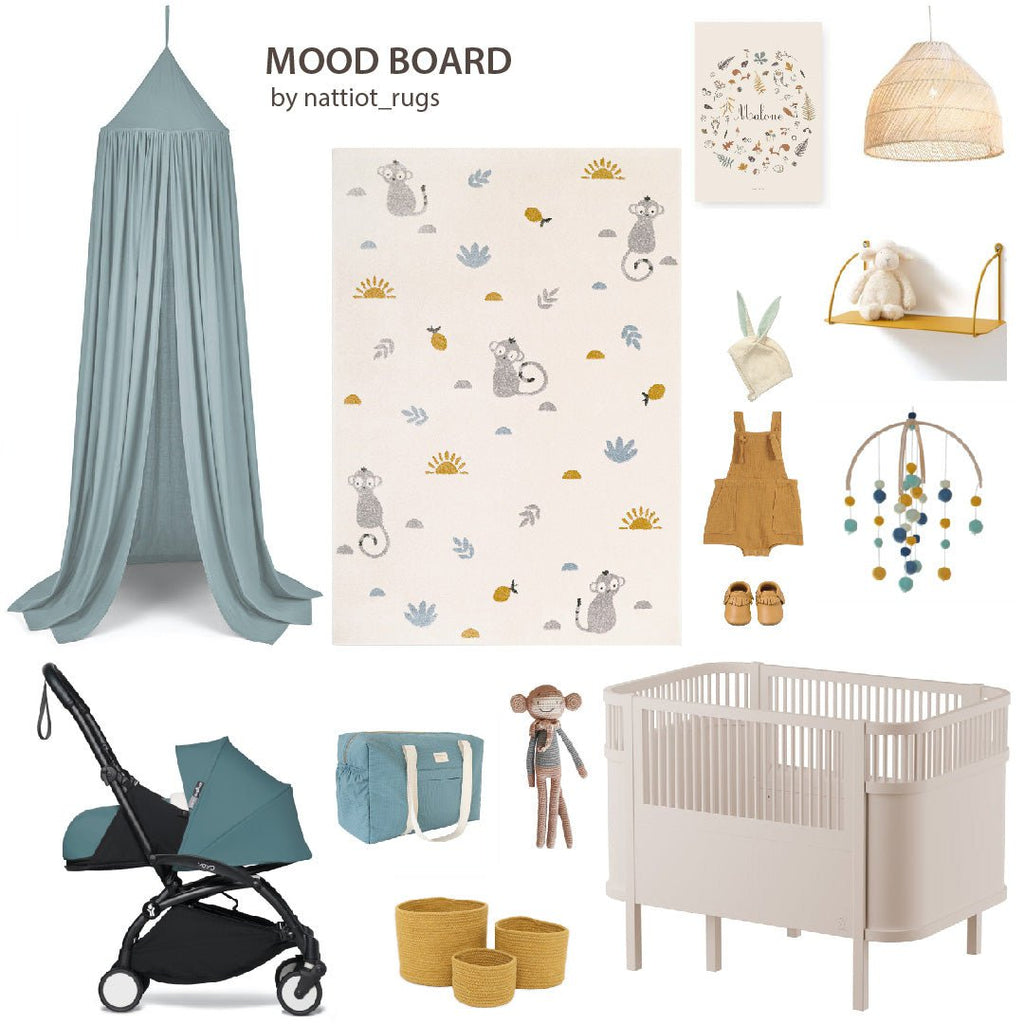 Little Monkeys kinderkamertapijt LITTLE WILD MONKEY HONEY M