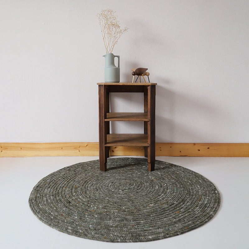 NEETHU OLIVE M vilten wollen vloerkleed