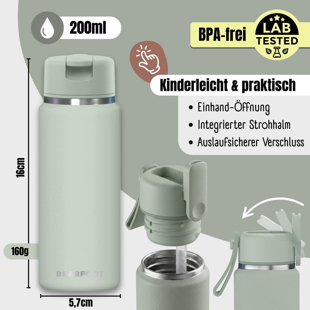 TINY Thermo Kinderdrinkfles RVS - Groen